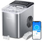 GoveeLife Smart Countertop Ice Makers with Wi-Fi, 9 Ice in 6-8min, 26lbs in 24 Hours, Portable Ice Machine, 2L Water Tank, for Home Kitchen Party Camping, with Ice Scoop and Basket, Stainless Silver - PuriLite
