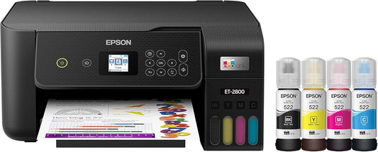 Epson EcoTank ET-2800 Wireless Color All-in-One Cartridge-Free Supertank Printer with Scan and Copy – The Ideal Basic Home Printer - Black - PuriLite