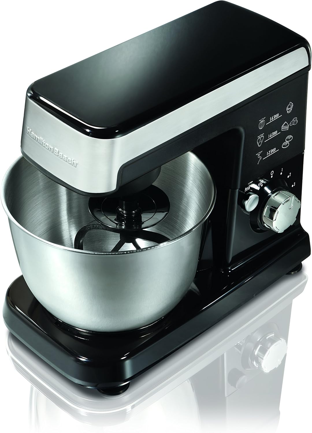 Hamilton Beach 6-Speed Stand Mixer, Black , 63327 - PuriLite