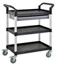 Global Industrial™ Utility Cart, 3 Shelves, 1 Drawer, 440 lb. Cap, 26"L x 17"W x 39"H, Black - PuriLite