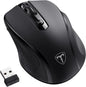 LODVIE Wireless Mouse for Laptop,2400 DPI Wireless Computer Mouse with 6 Buttons,2.4G Ergonomic USB Cordless Mouse,15 Months Battery Life Mouse for Laptop PC Mac Computer Chromebook MacBook-Black - PuriLite