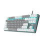 Aula - F3287 Wired Mechanical Gaming Keyboard - 87 Keys with Blue Switches - White & Grey Keycaps - Programmable Macros - PuriLite