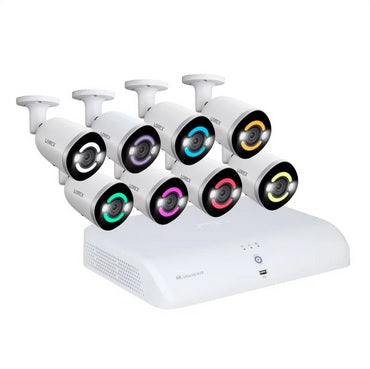 Lorex Fusion 4K 16-Channel 2TB Wired NVR Security System with 8 Indoor/Outdoor Smart Lighting Cameras - PuriLite