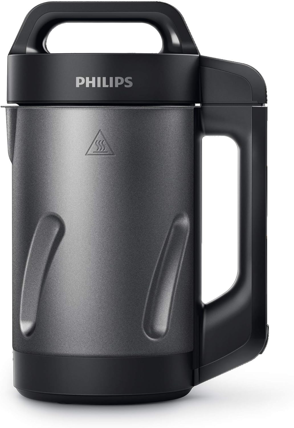 Philips Viva Collection SoupMaker, 1.2 L, Makes 2-4 servings, 6 Pre-set Programs, SoupPro Technology, Soup in Less than 18 Minutes, Eeasy Clean, Recipe Book, Black and Stainless Steel (HR2204/70) - PuriLite