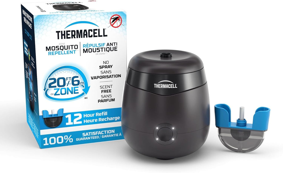 Thermacell E-Series E552CHRCA - Rechargeable Mosquito Repellent, 20' Protection Zone, 12-Hour Refill Included, DEET-Free - PuriLite