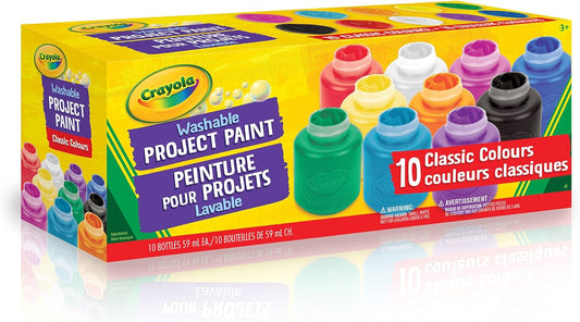 Crayola 10 59ml Paint Jars Assorted Classic Colours Arts & Crafts - PuriLite