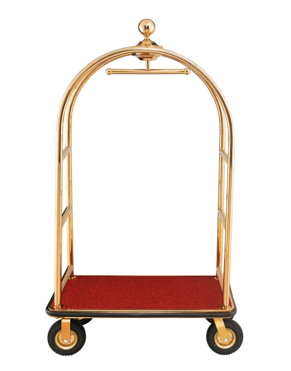 Global Industrial™ Bellman Cart Curved Uprights, 8" Pneumatic Casters, Gold Stainless Steel - PuriLite