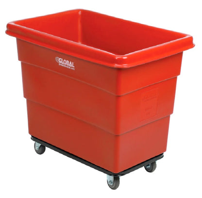 Global Industrial™ Plastic Bulk Box Truck, 8 Bushel, Steel Chassis Base, Red - PuriLite