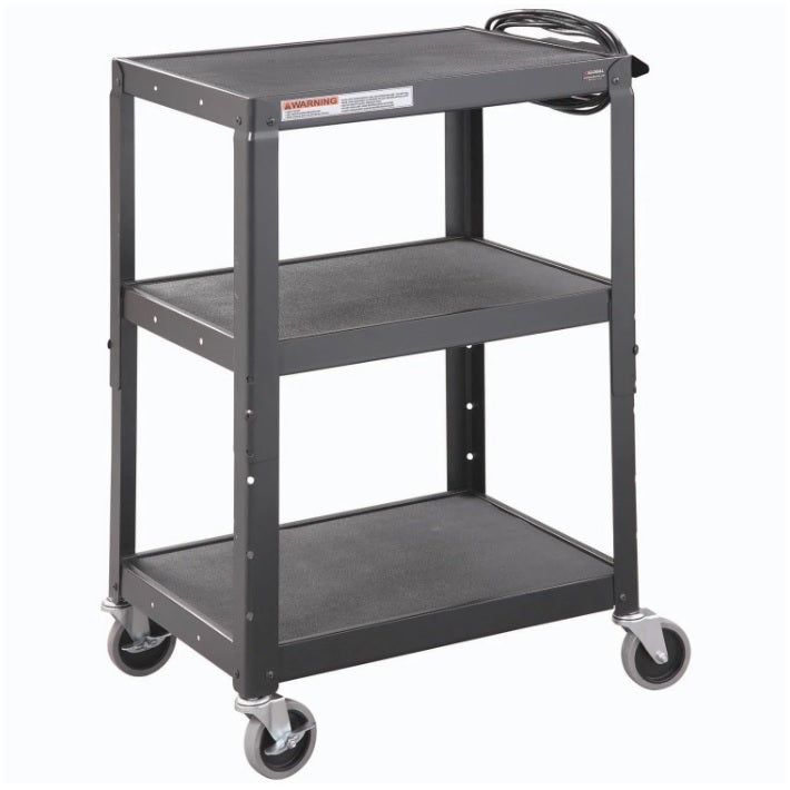 Global Industrial™ Steel Audio Visual & Instrument Cart, Black - PuriLite