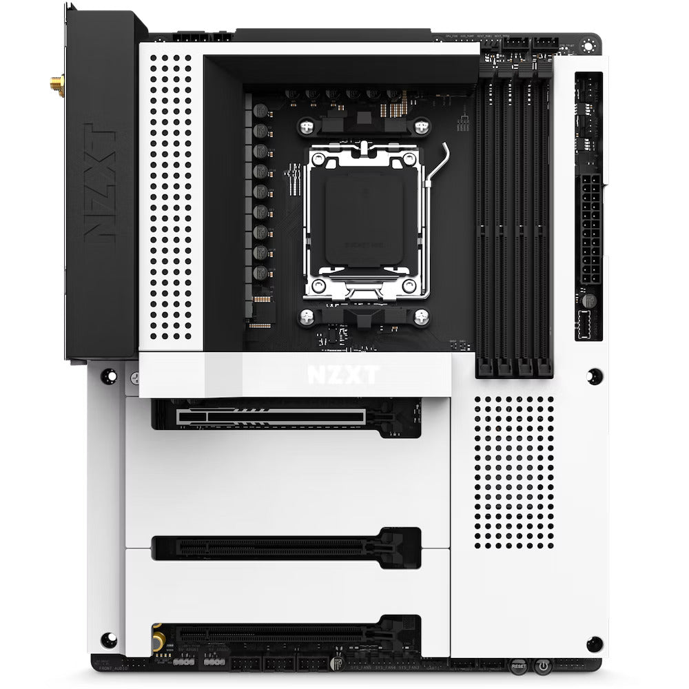 NZXT - N7 B650E ATX AM5 Motherboard (White) - DDR5, WiFi 6E, PCIe 5.0, Triple M.2 - PuriLite