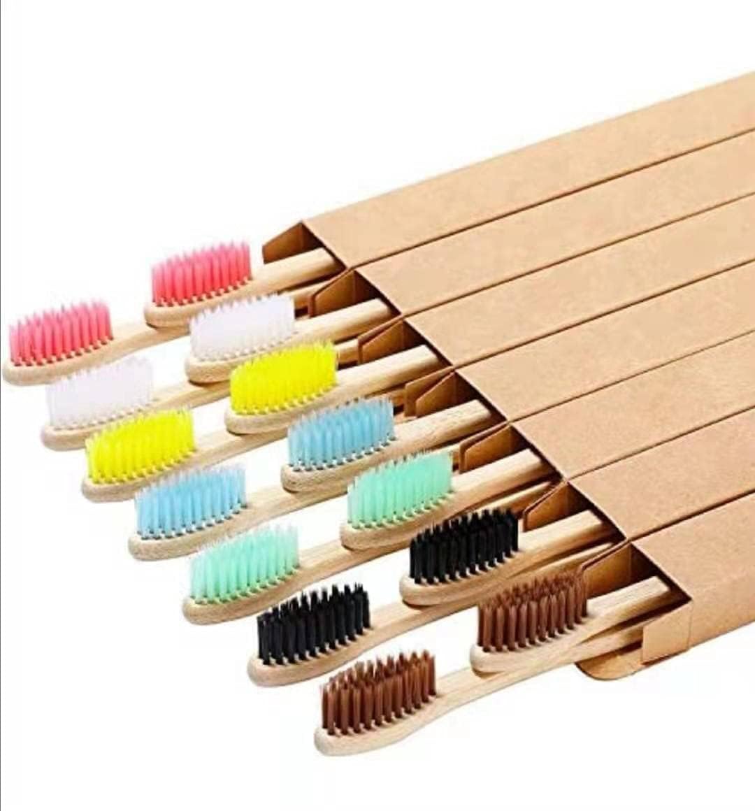 14 Pac Natuaral Green toothbrush bamboo,biodegradable and soft bristles - PuriLite
