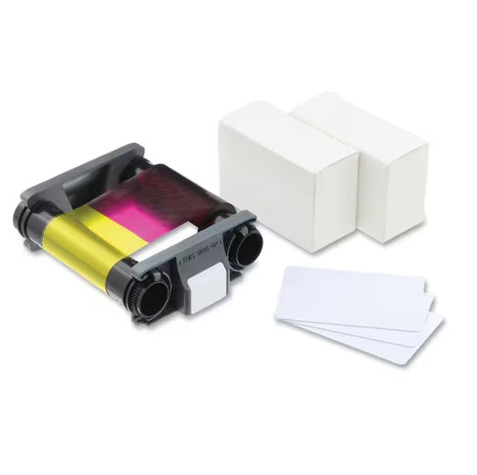 Evolis Ribbon/Card Kit - Dye Sublimation - 100 Cards - YMCKO - 1 Each - PuriLite