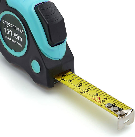 Amazon Basics Tape Measure - 4.88 Meters, Turquoise - PuriLite