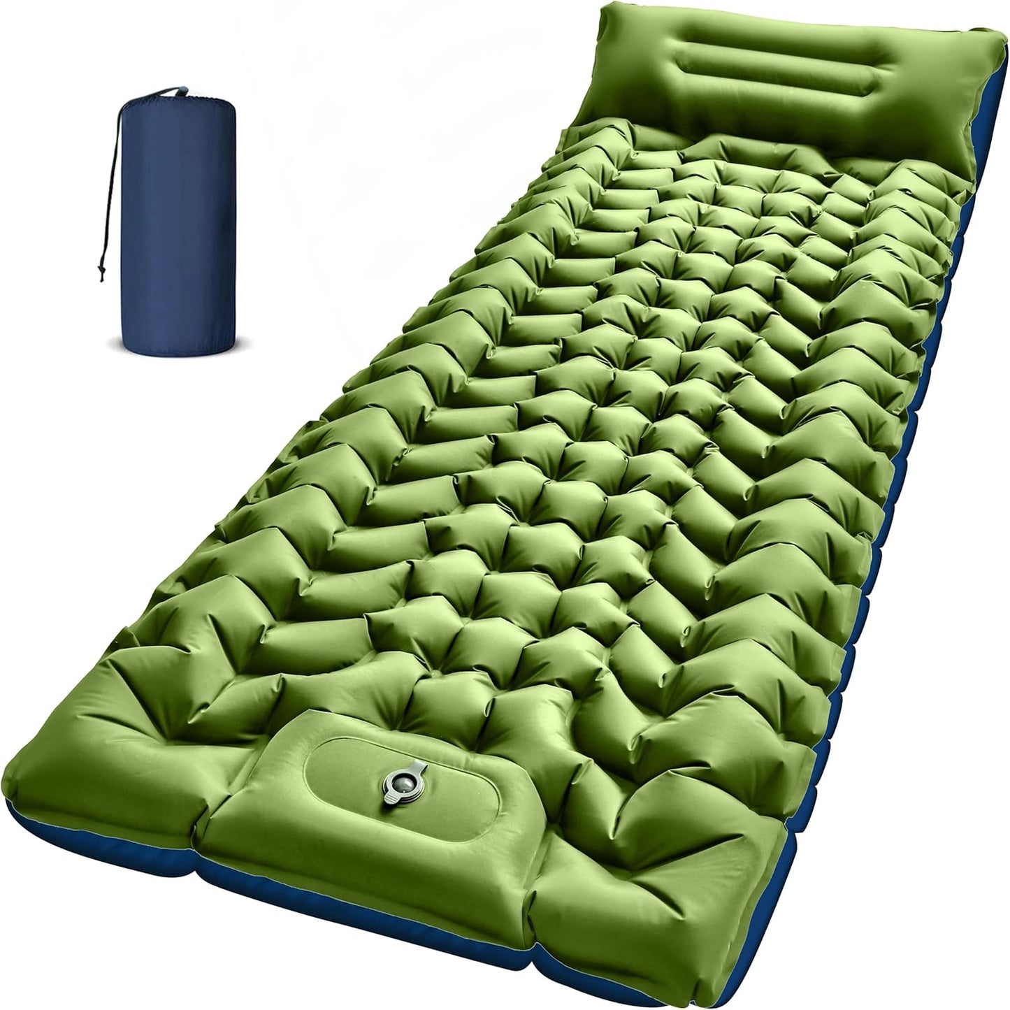 Myslop Camping Sleeping Pad,Self Inflating Sleeping Pad with Pillow Built-in Foot Pump Portable Inflatable Sleeping Pads Compact for Outdoor Camping, Backpacking,Hiking,Tents - PuriLite