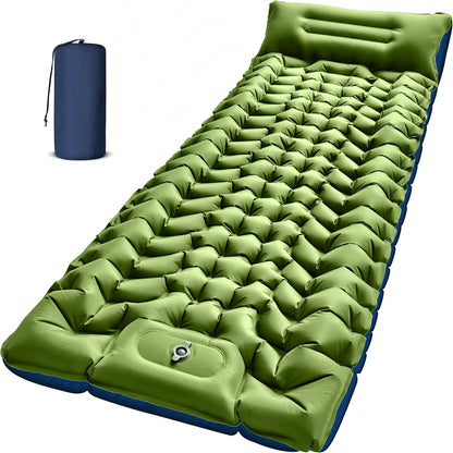 Myslop Camping Sleeping Pad,Self Inflating Sleeping Pad with Pillow Built-in Foot Pump Portable Inflatable Sleeping Pads Compact for Outdoor Camping, Backpacking,Hiking,Tents - PuriLite