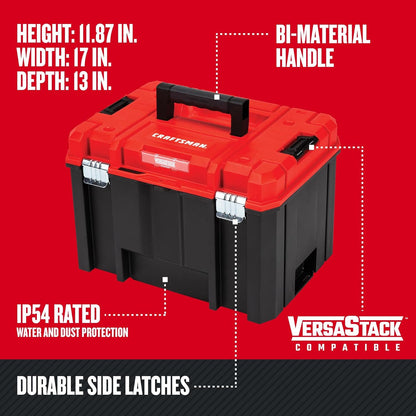CRAFTSMAN VERSASTACK Deep Tool Box, Lockable, 17-in. (CMST17825) - PuriLite