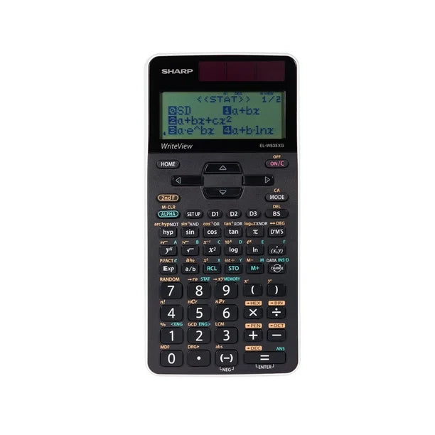 Sharp Electronics Write View Scientific Calculator, 16-Digit, 422 Function, with 4-Line LCD Display - ELW535XGBWH (Solar and Battery Powered) - PuriLite