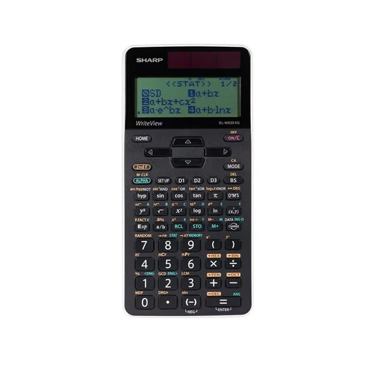 Sharp Electronics Write View Scientific Calculator, 16-Digit, 422 Function, with 4-Line LCD Display - ELW535XGBWH (Solar and Battery Powered) - PuriLite