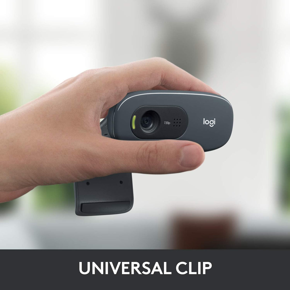 Logitech C270 HD Webcam, HD 720p/30 fps, Widescreen HD Video Calling, HD Light Correction, Noise Reducing Mic, For Skype, FaceTime, Hangouts, WebEx, PC/Mac/Laptop/Macbook/Tablet - Black - PuriLite