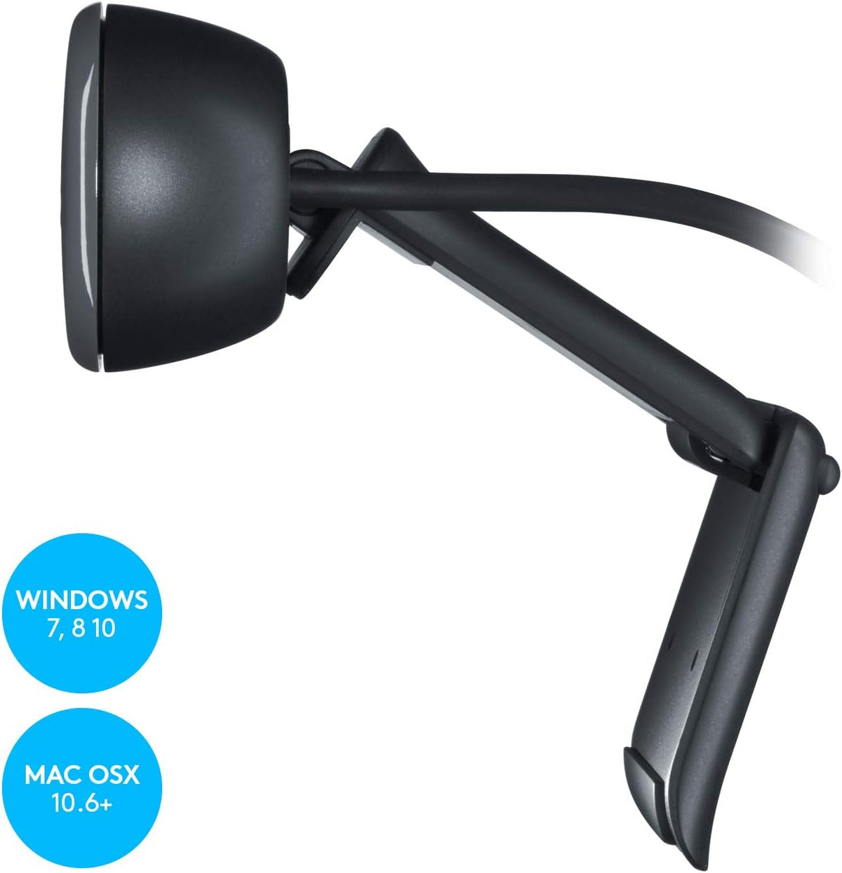 Logitech C270 HD Webcam, HD 720p/30 fps, Widescreen HD Video Calling, HD Light Correction, Noise Reducing Mic, For Skype, FaceTime, Hangouts, WebEx, PC/Mac/Laptop/Macbook/Tablet - Black - PuriLite