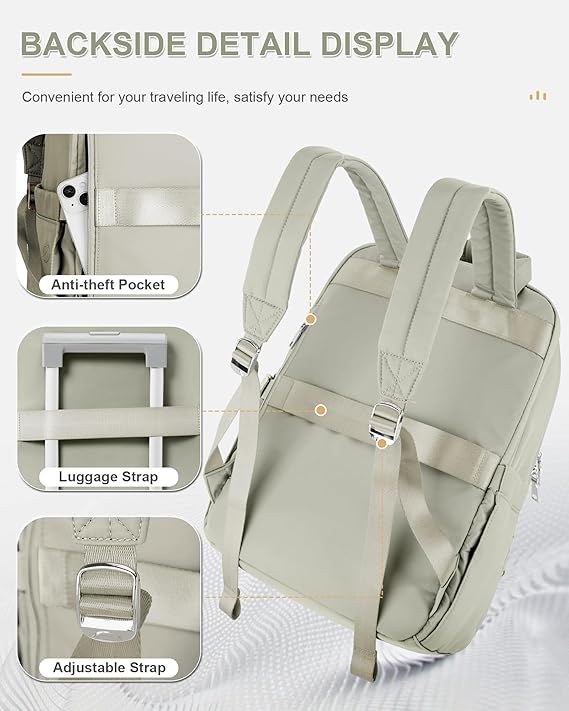 Carry on Travel Backpack for Women Airplane Approved Hand Luggage Backpack Water Resistant Personal Item Travel Backpack - PuriLite
