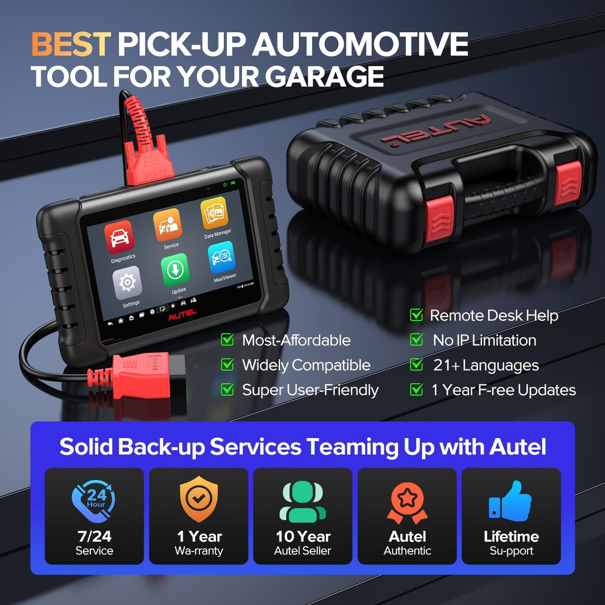 Autel Scanner MaxiCheck MX808S, 2025 Newest of MaxiCOM MK808S/ MK808Z, Bidirectional 11OS as MX900 MK900 MK900BT, 3000+ Active Test, 28+ Service, OE All System OBDII Diagnostic Tool, FCA Autoauth - PuriLite