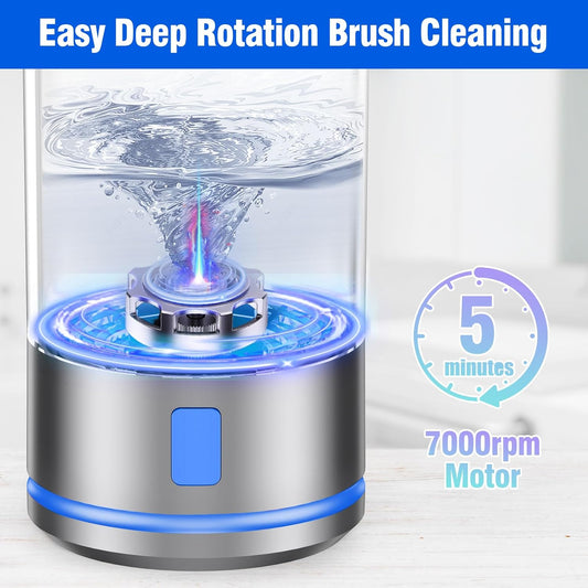 Electric Makeup Brush Cleaner – 7000 RPM High-Speed Deep Cleaning – Rechargeable 1200mAh Battery Automatic Cosmetic Brush & Sponge Cleaner - PuriLite
