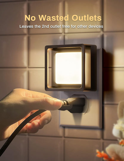 Night Light, DORESshop Night Lights Plug Into Wall [2 Pack] with Dusk-to-Dawn Sensor, LED Night Lights, Adjustable Brightness Veilleuse Enfant for Bathroom, Hallway, Bedroom,Stairway, Soft White - PuriLite