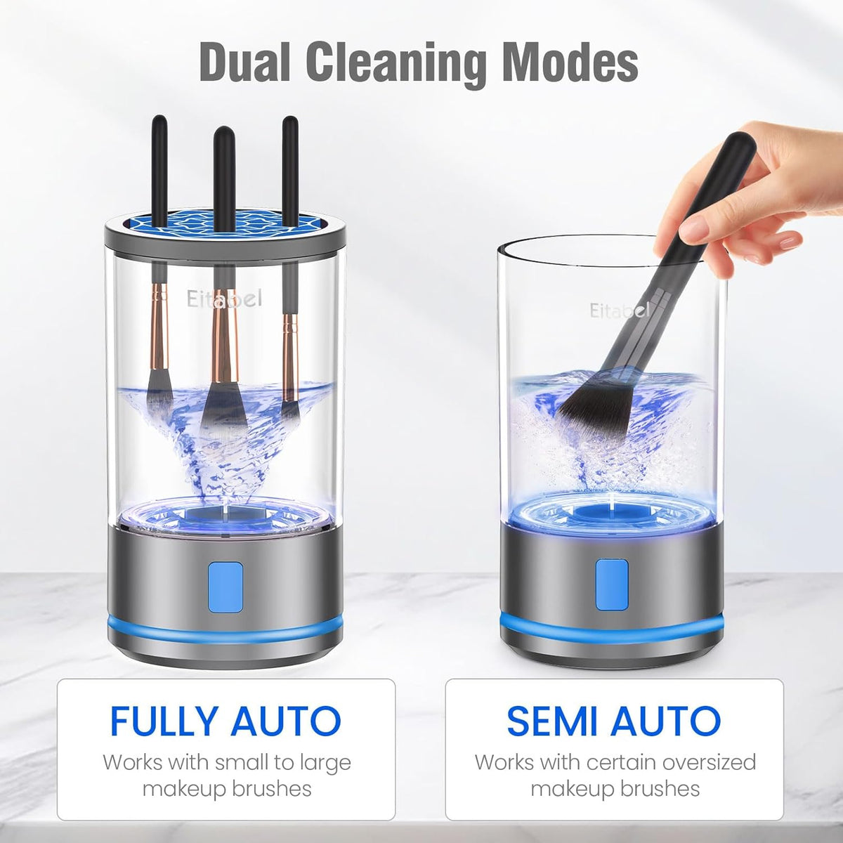 Electric Makeup Brush Cleaner – 7000 RPM High-Speed Deep Cleaning – Rechargeable 1200mAh Battery Automatic Cosmetic Brush & Sponge Cleaner - PuriLite
