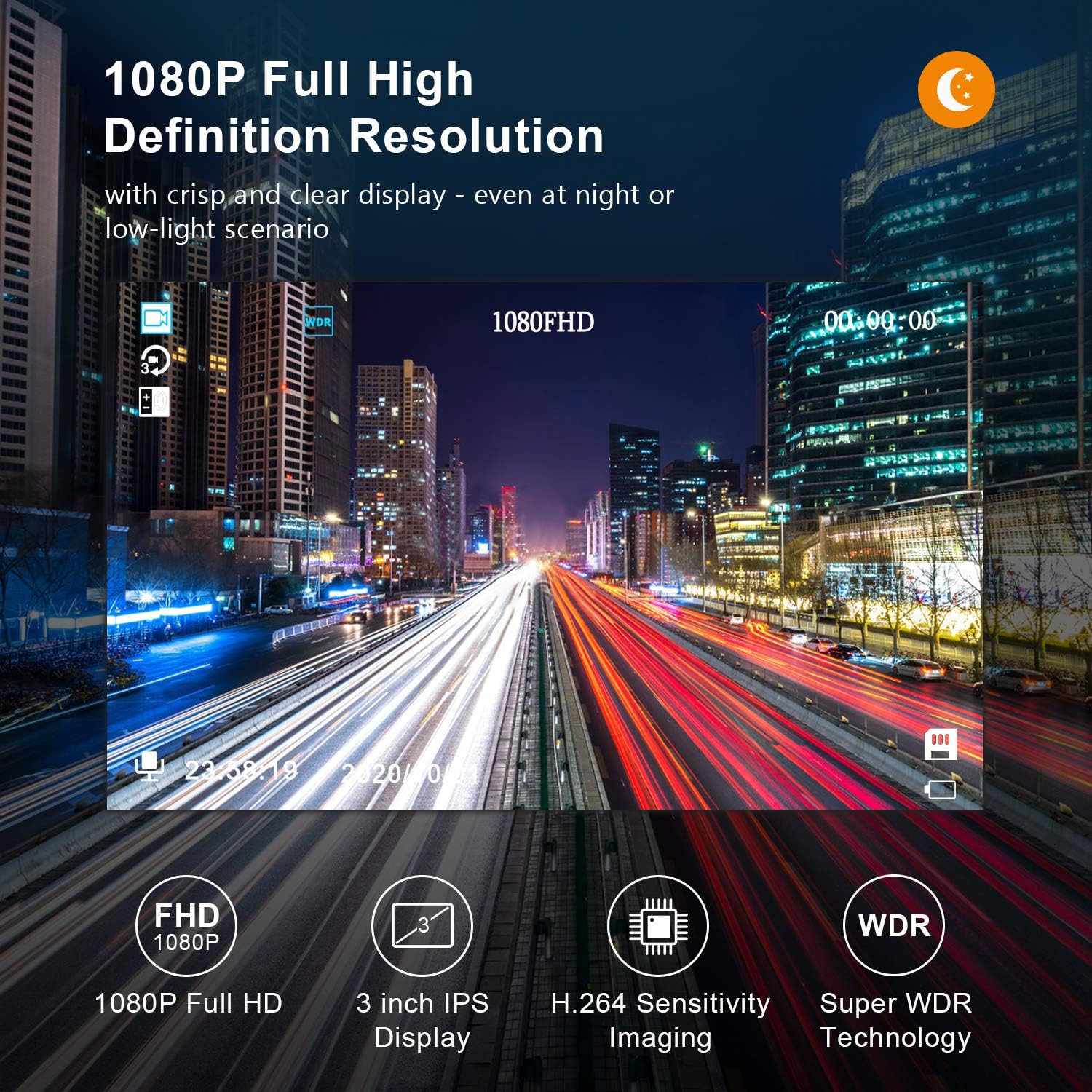 Dash Cam Front with 32G SD Card, BOOGIIO 1080P FHD Car Driving Recorder 3'' IPS Screen 170°Wide Angle Dashboard Camera Aluminum Alloy Case, WDR G-Sensor Parking Monitor Loop Recording Motion Detection - PuriLite