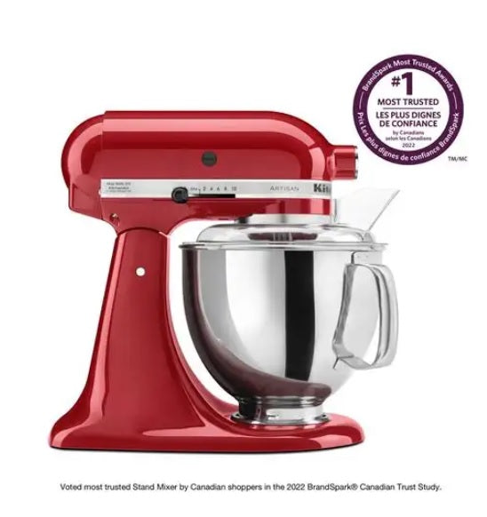 KitchenAid Artisan Series 5 Quart Tilt-Head Stand Mixer - Empire Red (KSM150PSER) - PuriLite