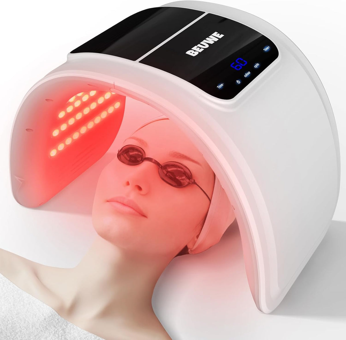 Beuwe Red-Light-for-Face，7 Colors LED Facial Mask Light Red Face Light Skin Care at Home - PuriLite