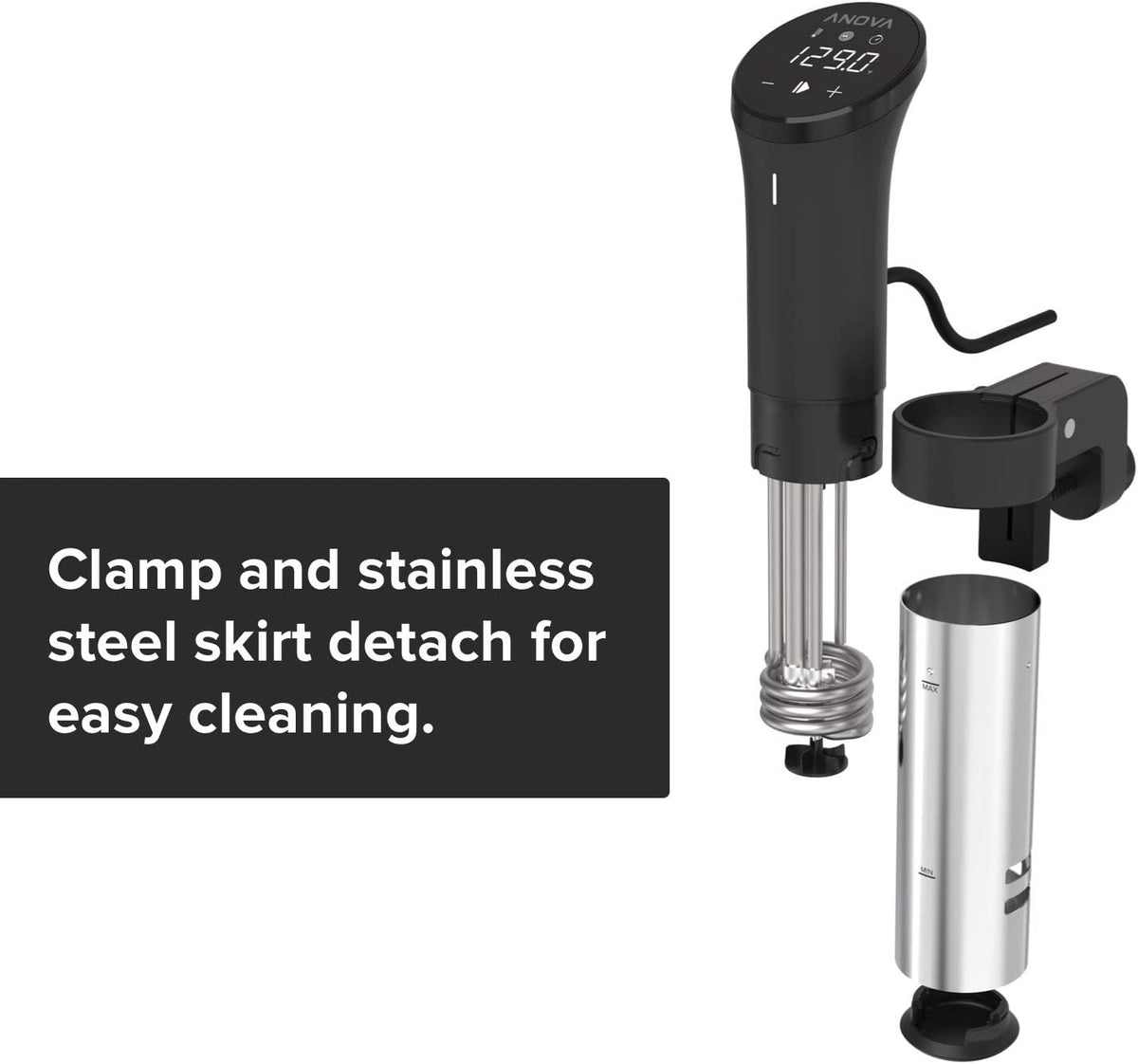 Anova Culinary AN500-US00 Sous Vide Precision Cooker (WiFi), 1000 Watts | Anova App Included, Black and Silver - PuriLite