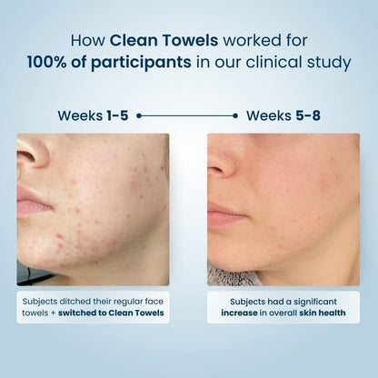 Clean Skin Club Clean Towels XL, 100% USDA Biobased Face Towel, Disposable Face Towelette, Makeup Remover Dry Wipes, Ultra Soft, 50 Ct, 1 Pack - PuriLite