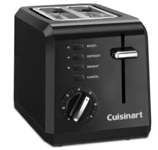 Cuisinart 2-Slice Compact Toaster - Black (CPT-122BKC) - PuriLite