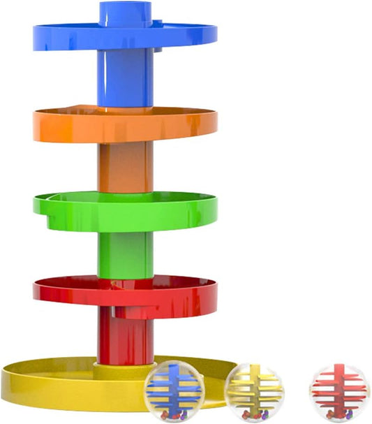 Montessori Ball Drop Toy for Toddlers 9 Months and Up Stackable Ramp Tower with Rattle Balls Early Learning STEM Toy - PuriLite
