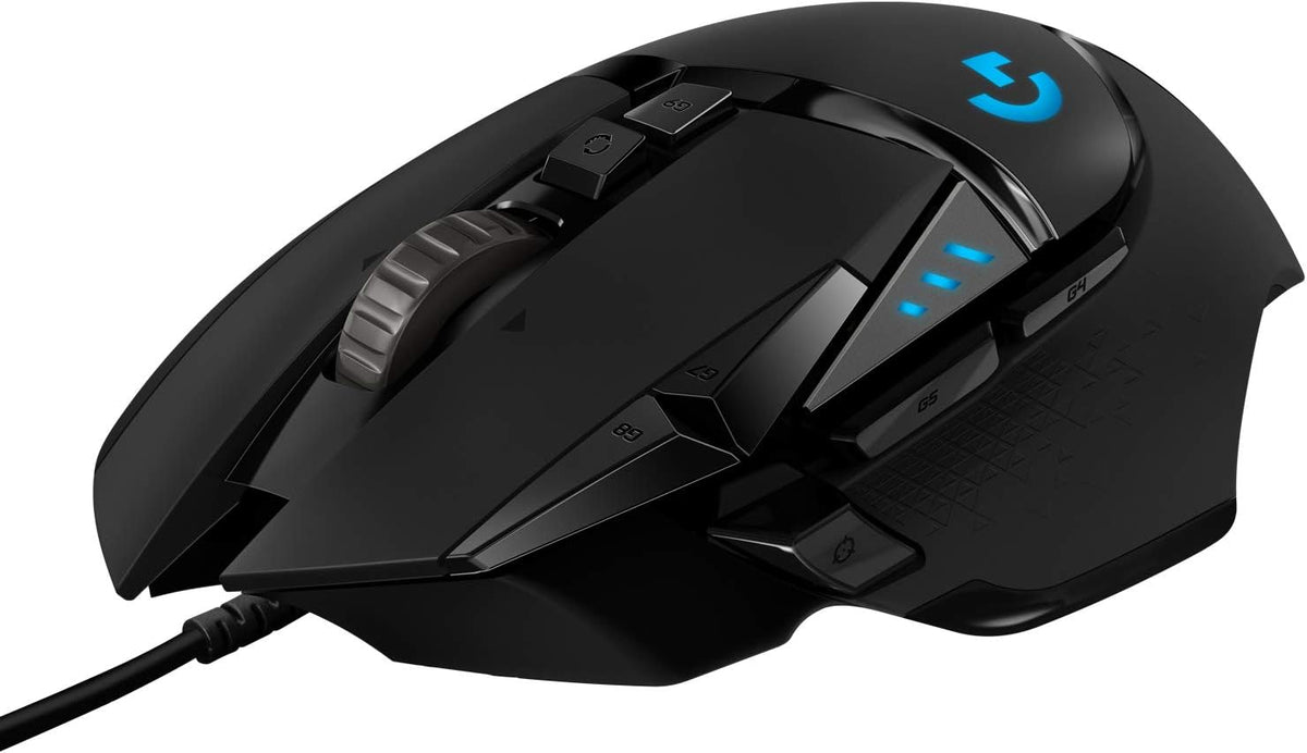 Logitech G502 HERO High Performance Wired Gaming Mouse, HERO 25K Sensor, 25,600 DPI, RGB, Adjustable Weights, 11 Programmable Buttons, On-Board Memory, PC / Mac - PuriLite