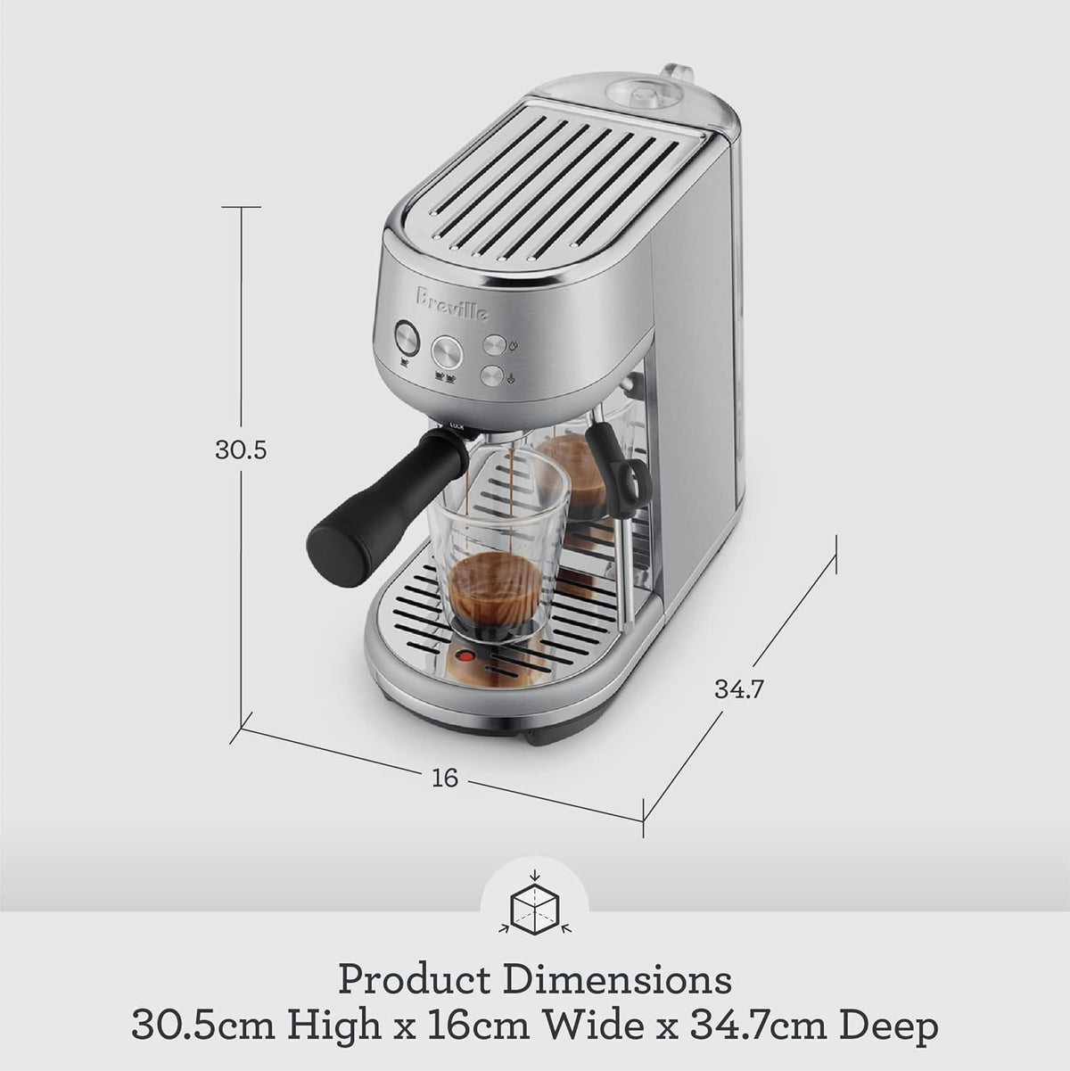 BREVILLE BAMBINO ESPRESSO MACHINE 47 fl. oz, Stainless steel - PuriLite