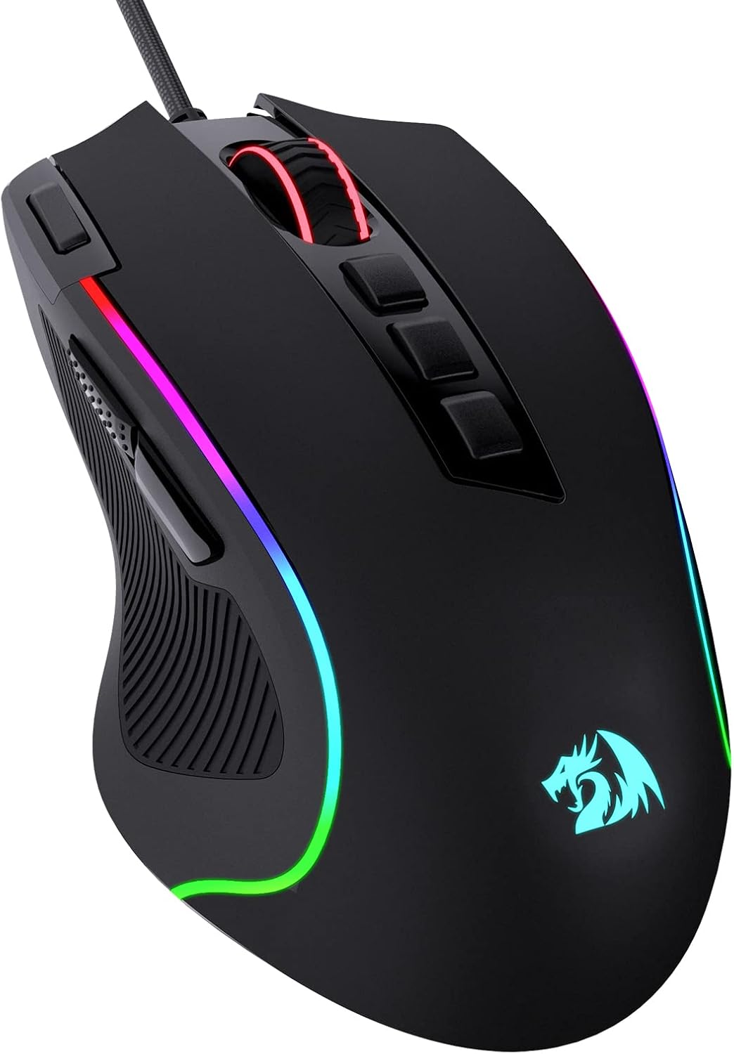 Redragon M612 Predator RGB Gaming Mouse, 8000 DPI Wired Optical Mouse with 11 Programmable Buttons & 5 Backlit Modes, Software Supports DIY Keybinds Rapid Fire Button - PuriLite