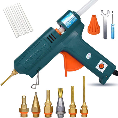Full Size Hot Glue Gun, 150 Watts with 6 Copper Nozzles Temperature Adjustable Craft Repair Tool Professional Melting Glue Gun DIY Thermo Tool Include 5Pcs Highly Viscous Glue Sticks Luxury Set - PuriLite