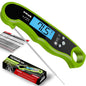 Digital Instant Read Meat Thermometer - Waterproof Kitchen Food Cooking Thermometer with Backlight LCD - Best Super Fast Electric Meat Thermometer Probe for BBQ Grilling Smoker Baking Turkey (Lime) - PuriLite