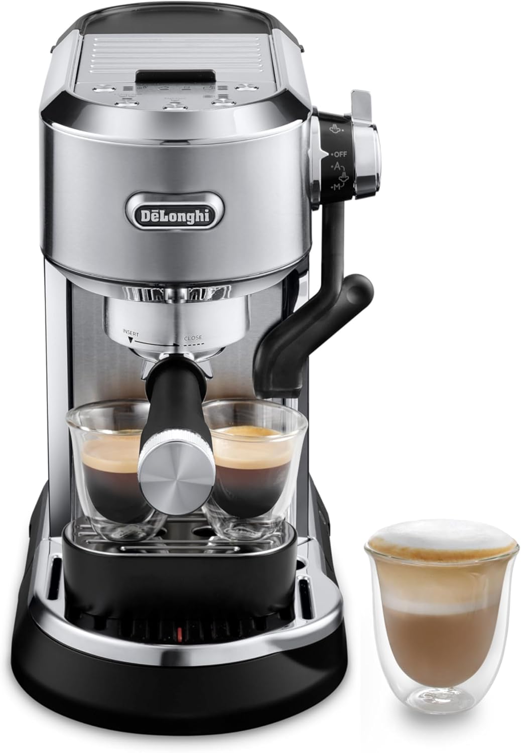 De'Longhi EC950M Dedica Maestro Plus Espresso Machine with Automatic Steam Wand, Stainless Steel - PuriLite