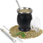 9Oz Yerba Mate Cup, Yerba Mate Gourd Set-Stainless Steel Modern Mate Cup, 2 Bombilla Mate Straws, Cleaning Brush and BPA Free Lid, Double-Walled and Hot&Cold Drink, Mate Gourd for Mate Tea, Coffee - PuriLite