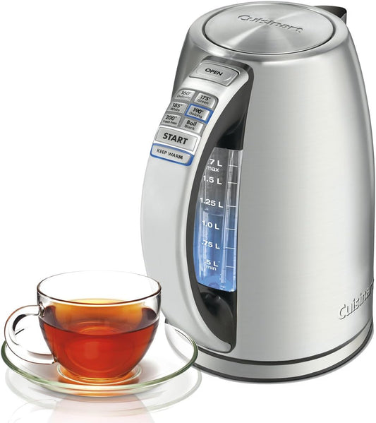 Cuisinart Electric Kettle 1.7L, Temperature Control, Stay-Cool Handles, Stainless Steel (CPK-17C) - PuriLite