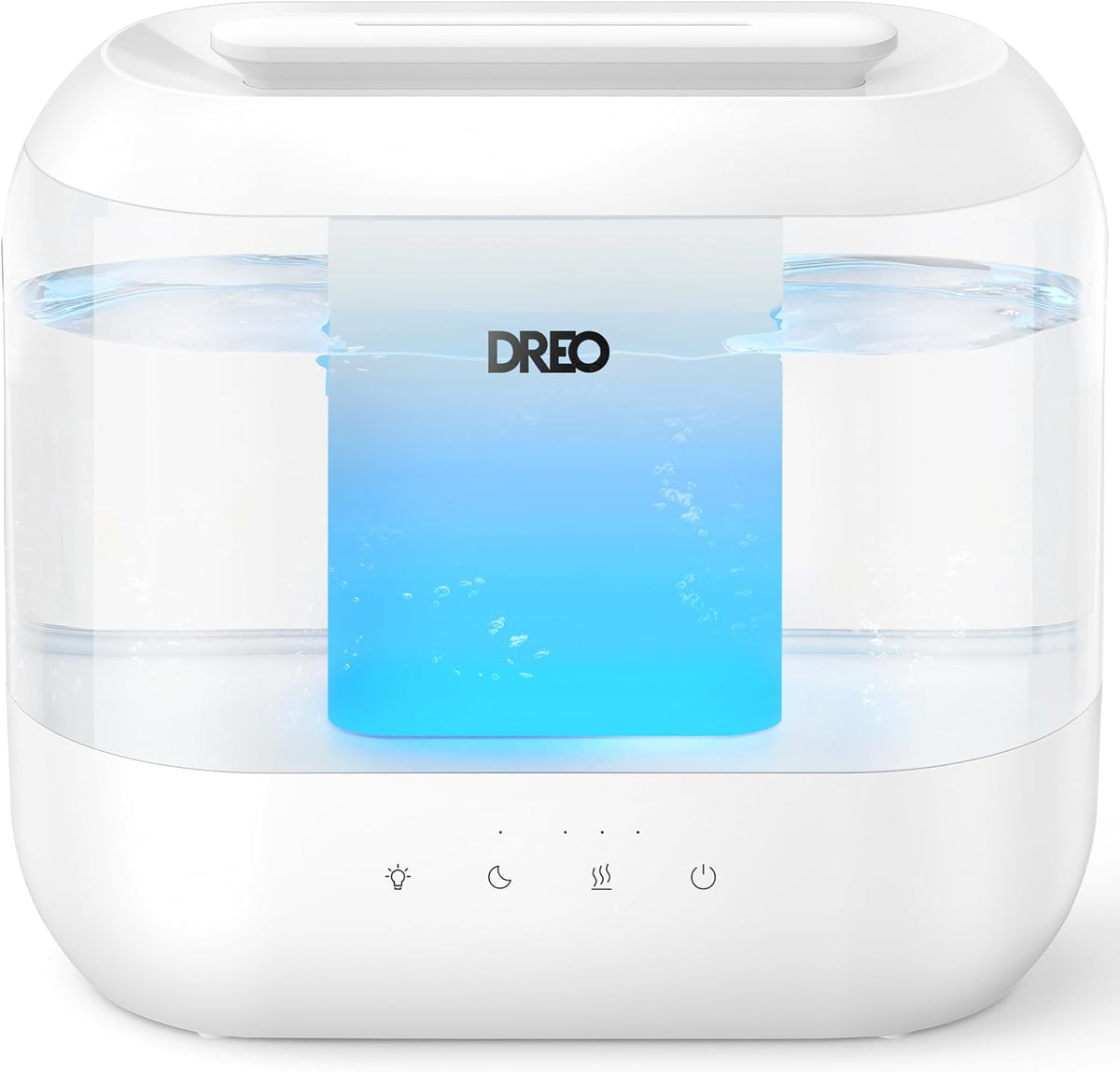 Dreo 4L Humidifiers for Bedroom, 28dB Quiet Top Fill Supersized Cool Mist Humidifier for Baby Large Room, Oil Diffuser and Nightlight, 32H Runtime, Ultrasonic Humidifier for Home, Nursery, Plants - PuriLite