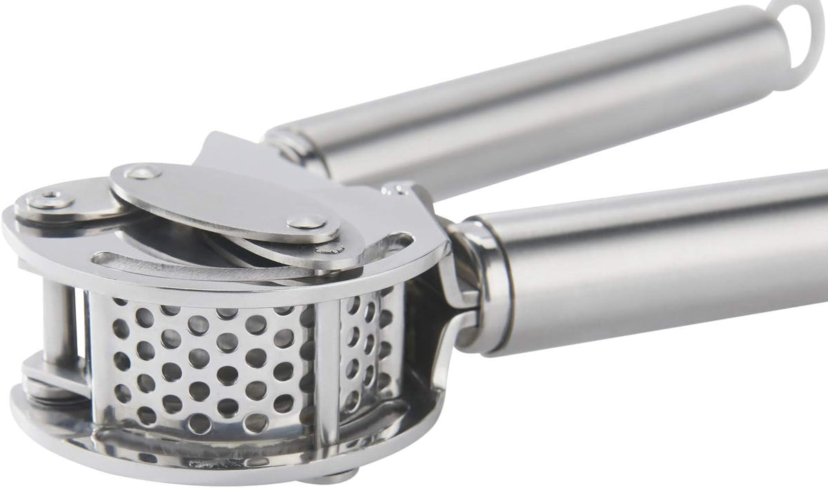 Rösle Stainless Steel 9-inch Mincing Garlic / Ginger Press with Scraper - PuriLite
