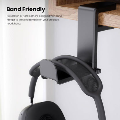 PC Gaming Headset Headphone Hook Holder Hanger Mount, Headphones Stand with Adjustable & Rotating Arm Clamp, Under Desk Design, Universal Fit, Built in Cable Clip Organizer EURPMASK - PuriLite
