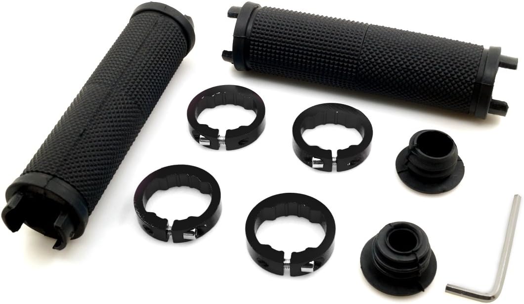 Bike Handlebar Grips Non-Slip-Rubber Adjustable Bicycle Handle Grip with Aluminum Lock Mountain Road Foldable Bike MTB BMX with Two End Caps - PuriLite