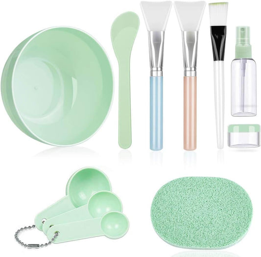 Face Mask Mixing Bowl Set, Anezus 11 in 1 DIY Facemask Mixing Tool Kit with Facial Mask Bowl Stick Spatula Silicone Face Mask Brush - PuriLite