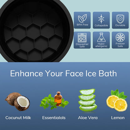 Foldable Ice Bath Bowl, Silicone Beauty Skin Firming Washbasin | Ice Bowl for Face Cold Plunge Chiller,Ideal for Home, Vacation, Traveling, Hotel, Business Trip, Refreshing - PuriLite